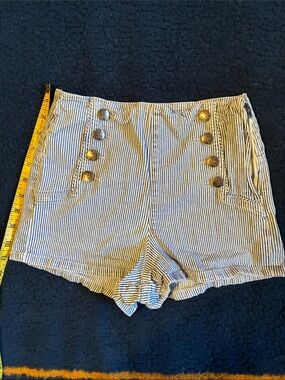 Madeline & Monroe Nautical High-Waist Striped Shorts